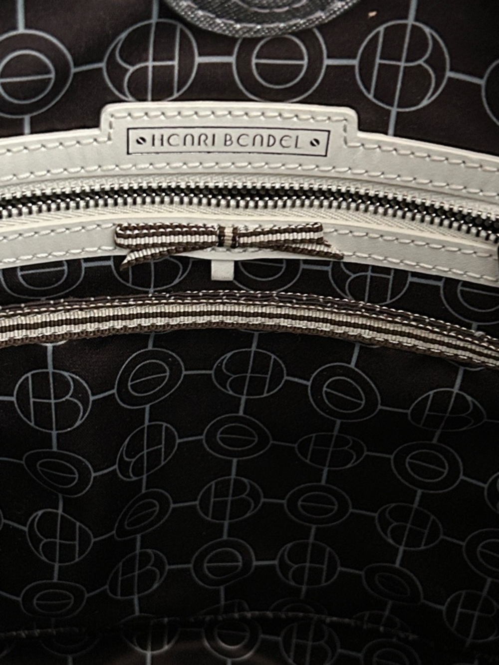 Henri Bendel Silver Gray Inner Pockets Detachable Strap Classic Shoulder Bag 🌺🌺 - Picture 8 of 10